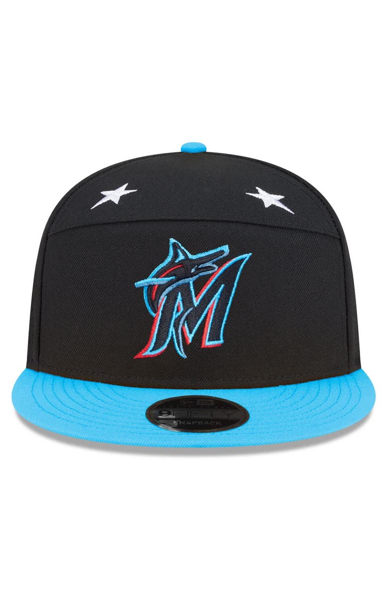 New Era Men's New Era Black/Blue  Miami Marlins 2025 MLB All-Star Game Side Patch 9FIFTY Snapback Hat, Alternate, color, 