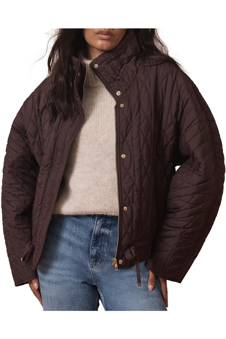 Quilted Peplum Jacket, Alternate, color, Burgundy
