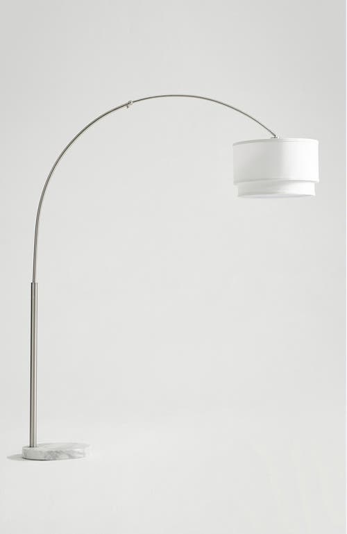 Brightech Mason 81" Modern Adjustable Led Floor Lamp With Heavy-weighted Marble Base, Bulb Included In Silver