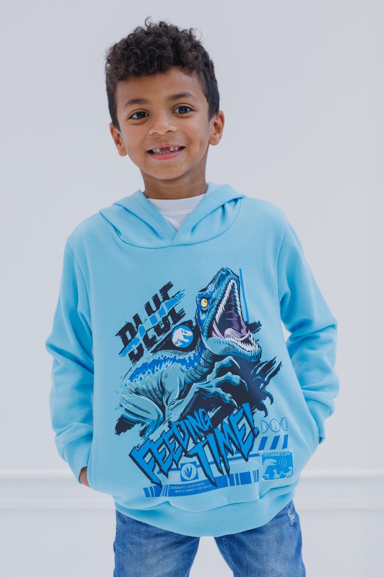 Jurassic Park Fleece Hoodie, Alternate, color, Blue Raptor Cyan
