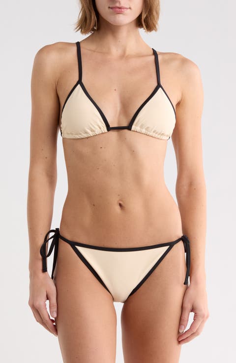 Triangle Bikini Top & Side Tie Bottoms Set