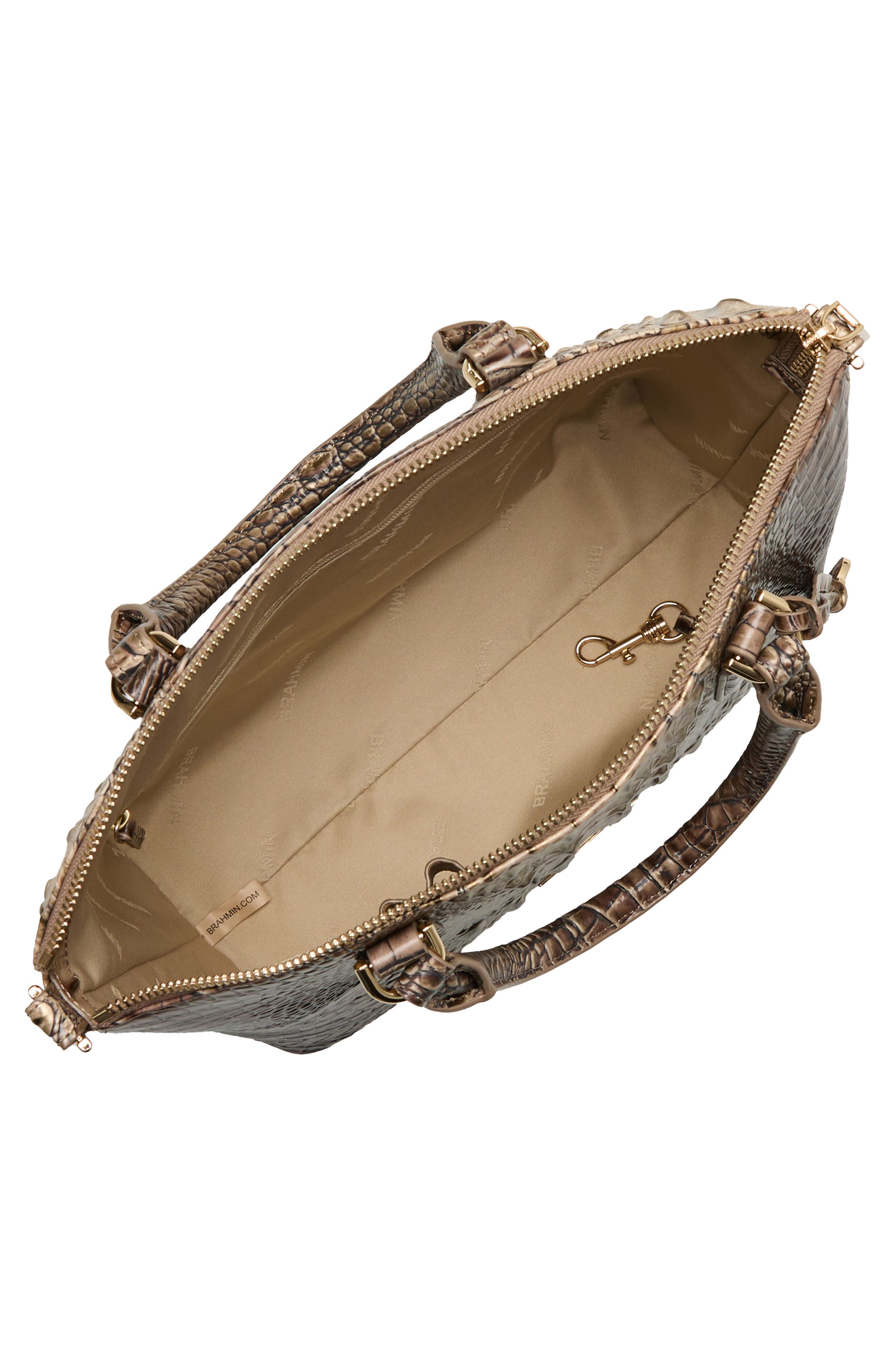 Brahmin Duxbury Croc Embossed Leather Satchel, Alternate, color, 