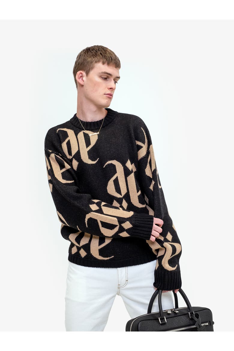 NERO CASTANO MONOLINK SWEATER, Alternate, color, Black