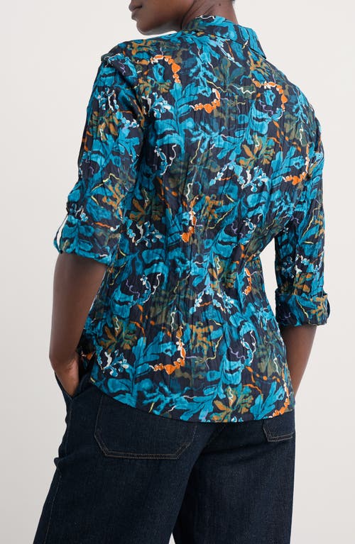 Seasalt Cornwall Larissa Printed Organic Cotton Button-up Shirt In Blue