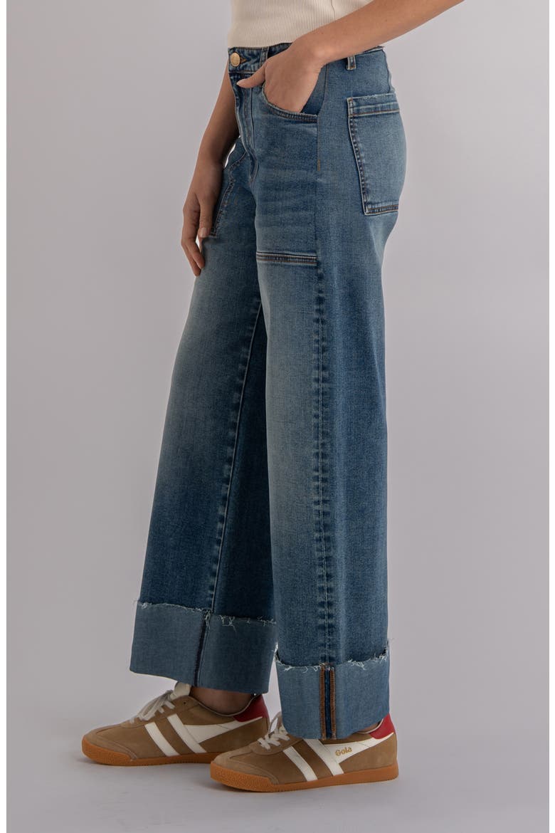 Meg Patch Pocket High Waist Wide Leg Jeans, Alternate, color, WITTED W/MEDIUM