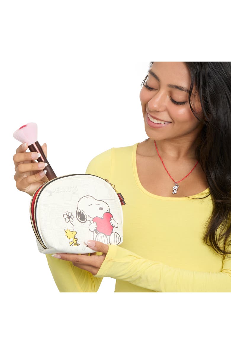 PEANUTS Snoopy Cosmetic Bag Set, Zip Pouch, Comic Print, Alternate, color, White, Multi