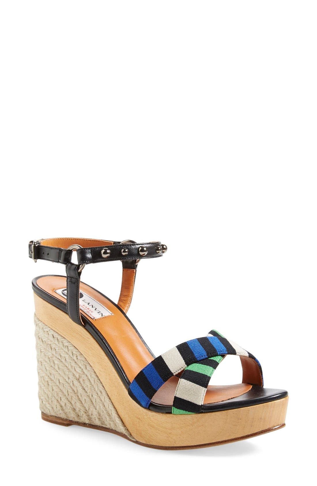 Espadrille Wedge Sandal, Main, color, ELECTRIC BLUE