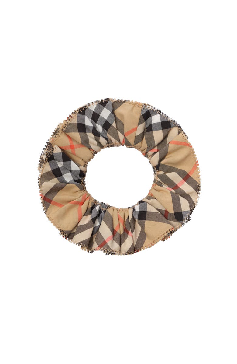 Burberry Check Cotton Scrunchie, Main, color, Sand Beige