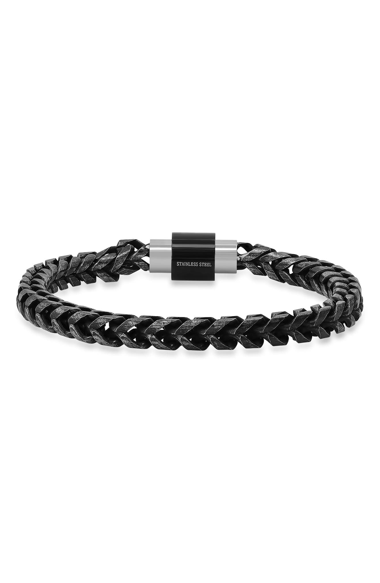 STEELTIME Men's Oxidized Chain Bracelet