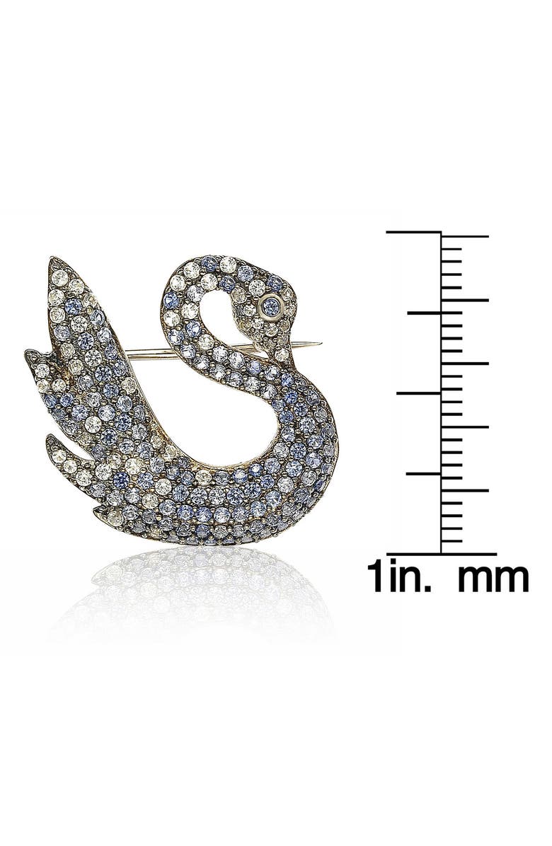 SUZY LEVIAN Sterling Silver Pave CZ Swan Pin, Alternate, color, 