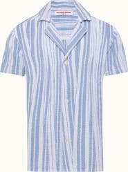 Orlebar Brown Howell Towelling Relaxed Towelling Stripe Shirt