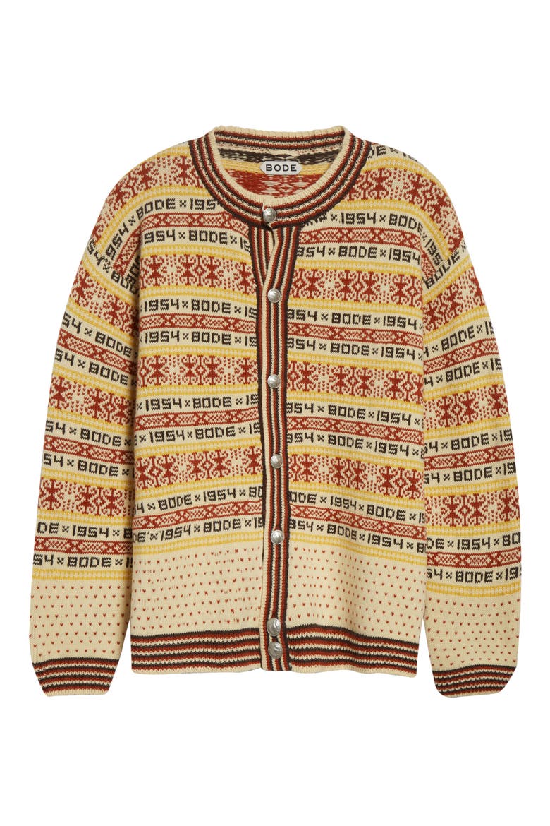 Marzipan Fair Isle Wool Cardigan, Alternate, color, BEIGE MULTI