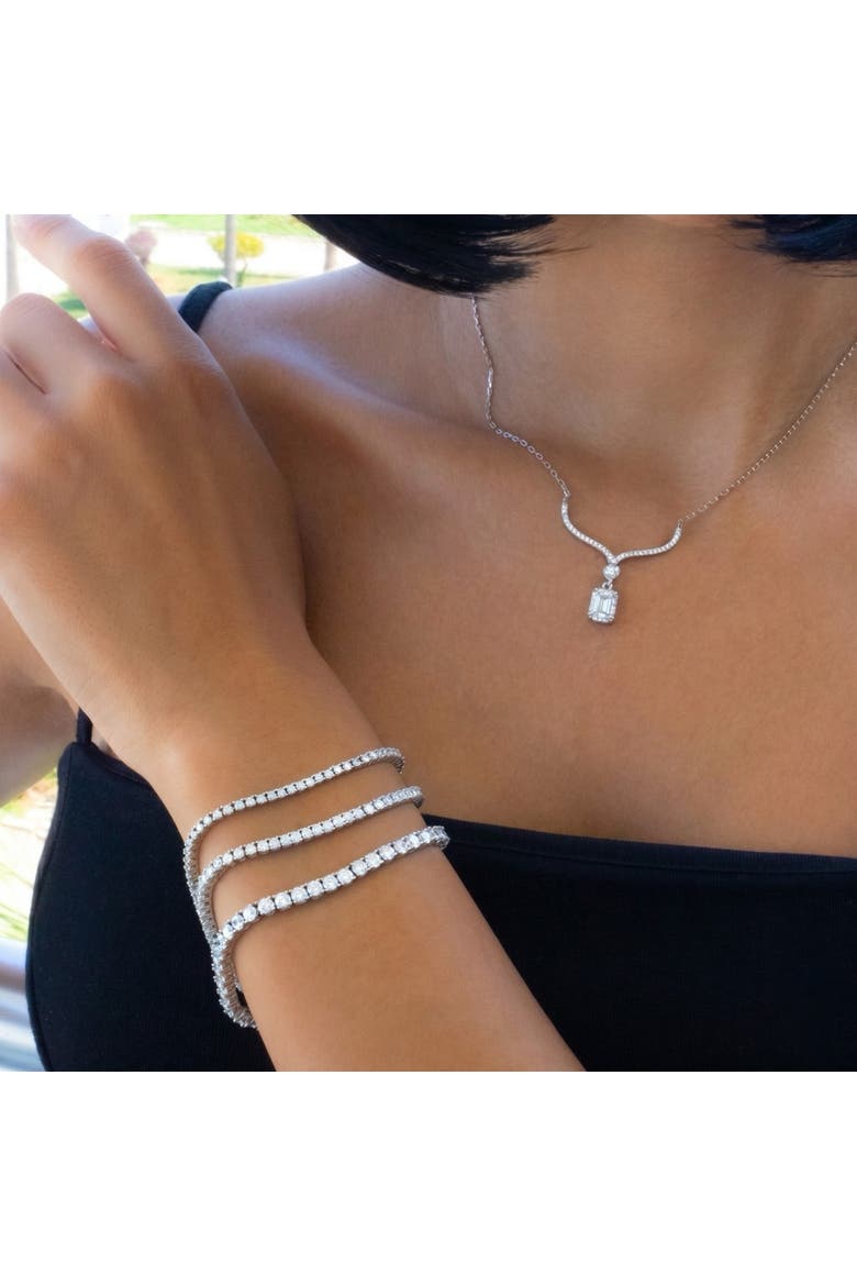 Sterling Silver Tennis Bracelet - 4mm, Alternate, color, Silver