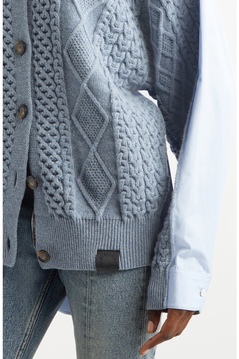 Hybrid Knit Shirt Cardigan, Alternate, color, BLUE/ GREY