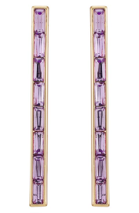Baguette Crystal Linear Drop Earrings