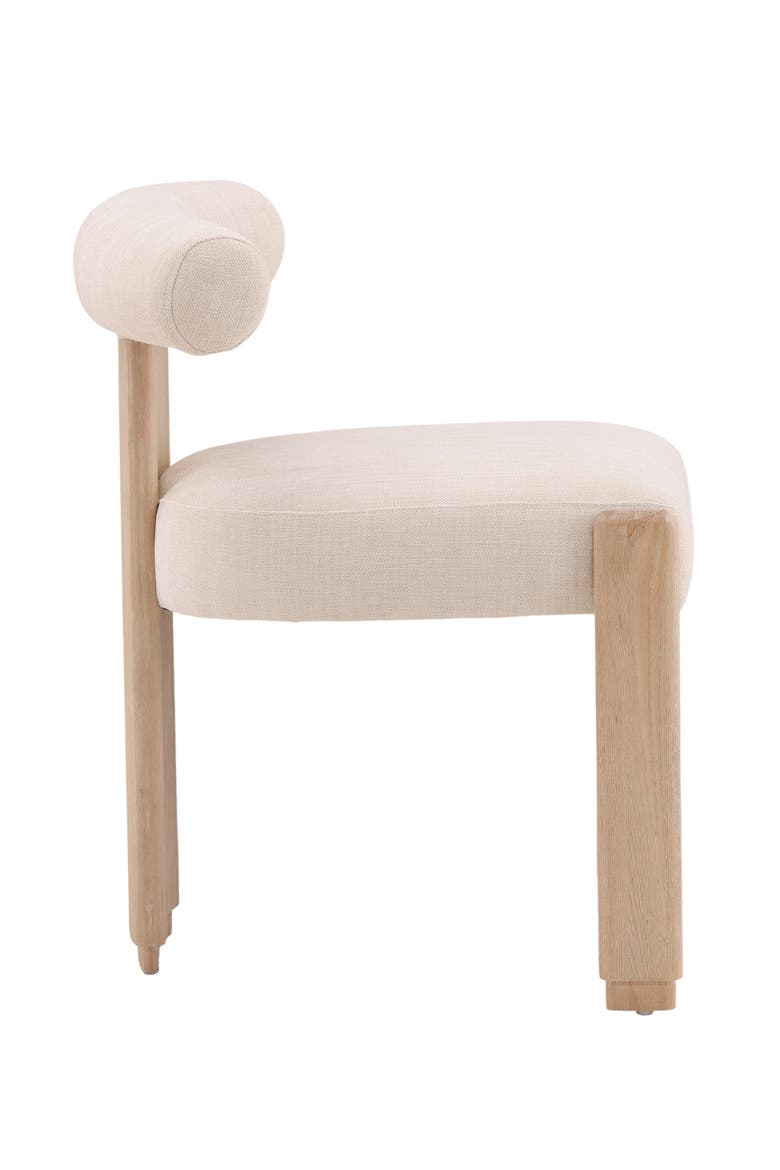 Giselle Upholstered Dining Chair with Wood Frame, Alternate, color, Cream