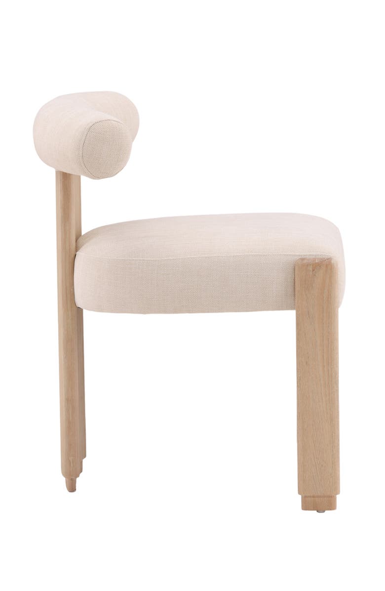 Dovetail Furniture Giselle Upholstered Dining Chair with Wood Frame, Alternate, color, Cream