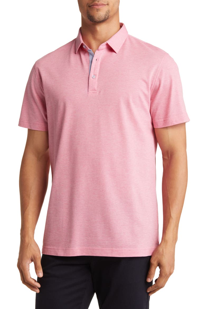 Trim Fit Short Sleeve Polo, Main, color, PINK