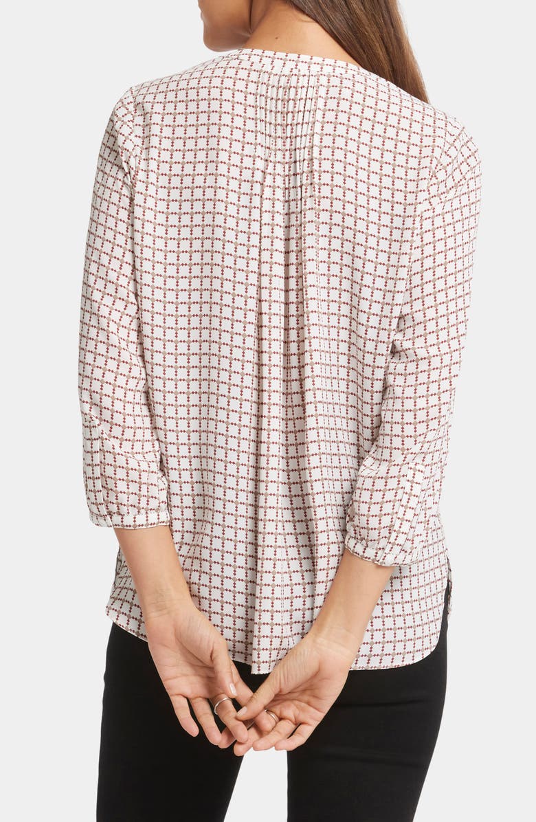 NYDJ Pintuck Blouse, Alternate, color, Graceful Geo