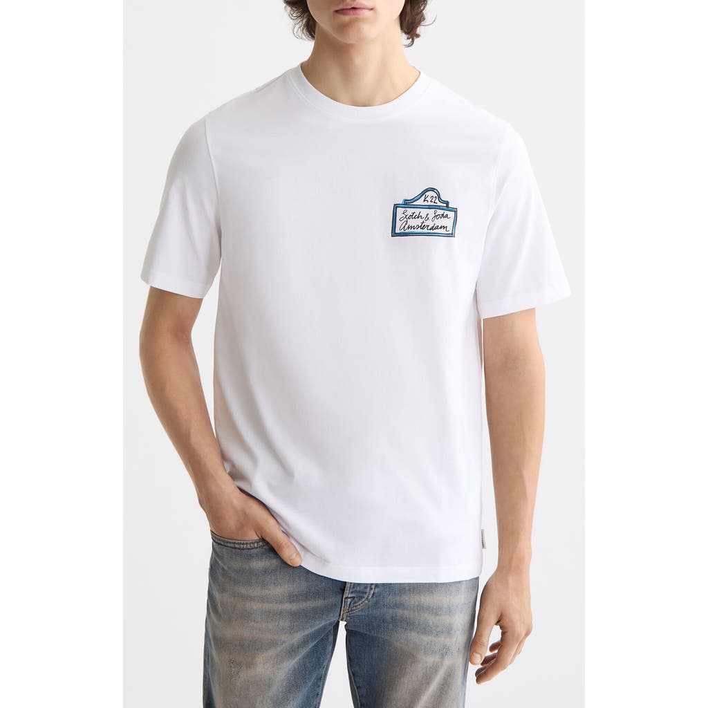 Scotch & Soda Crewneck Graphic T-shirt In Neutral