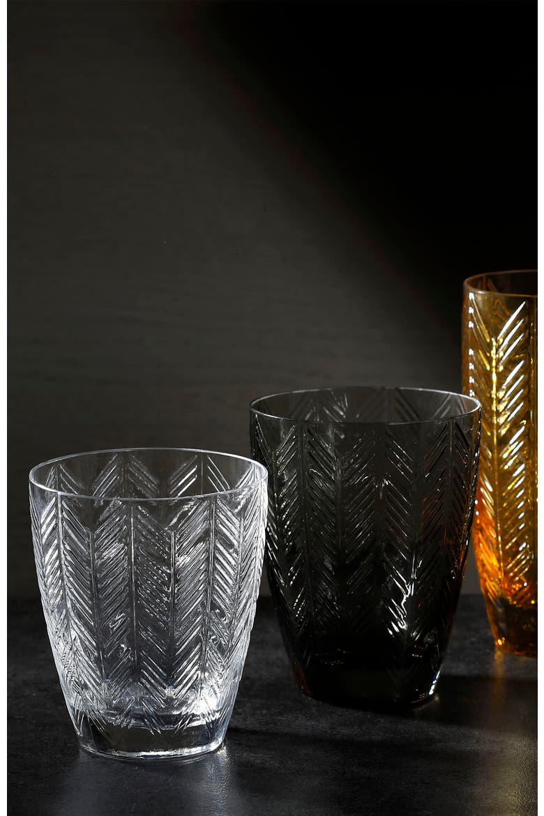 Wine Glasses ZIG ZAG Set of 6  Transparent 9.8 oz, diam. 3.25", H 3.75", Alternate, color, No color
