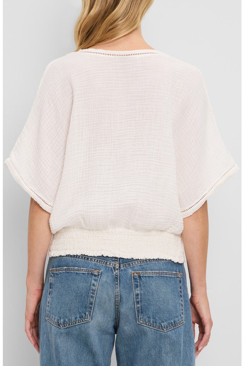 Imani Cropped Dolman Sleeve Top, Alternate, color, CHALK