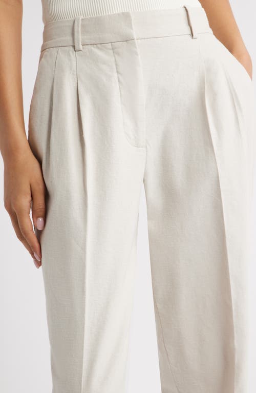 Open Edit Everyday Linen Blend Pants In Gray