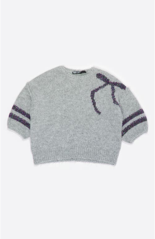 Bimba Y Lola Light Gray Tinsel Balloon Sweater In Gray