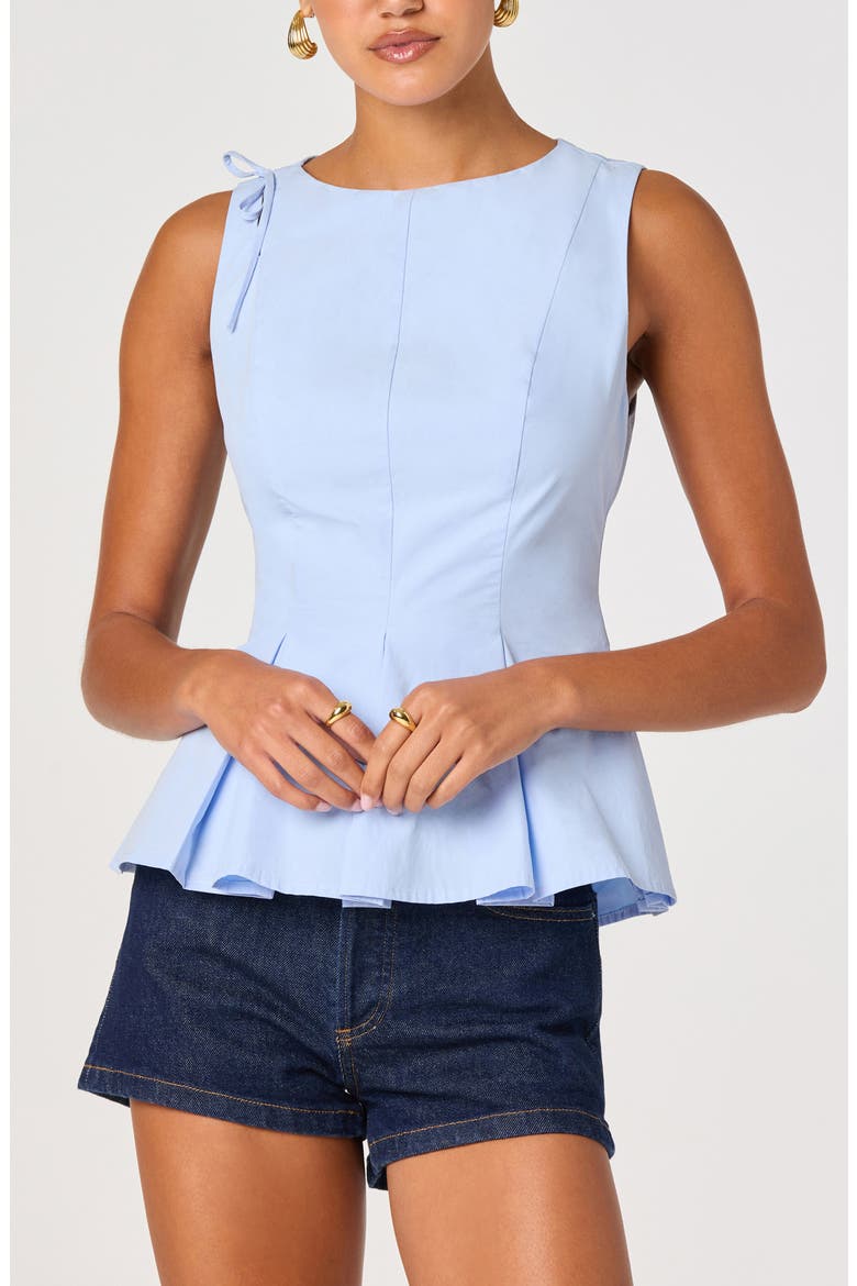 Kalish Sleeveless Peplum Top, Alternate, color, BLUE