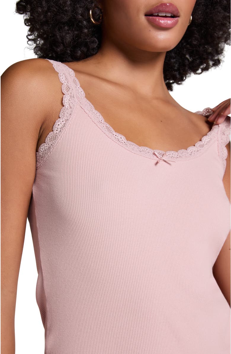 Hunkemöller Rib Lace Cami, Alternate, color, Pale Mauve