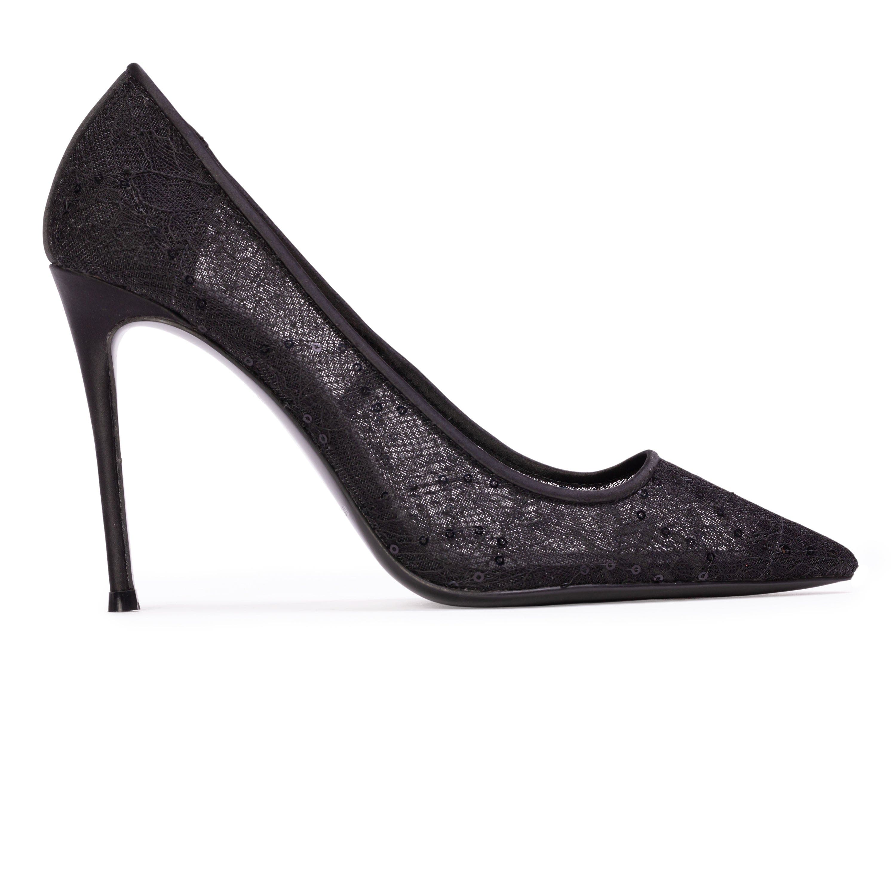 BLACK SUEDE STUDIO Marina 100 Pump, Main, color, Black Sequin Lace