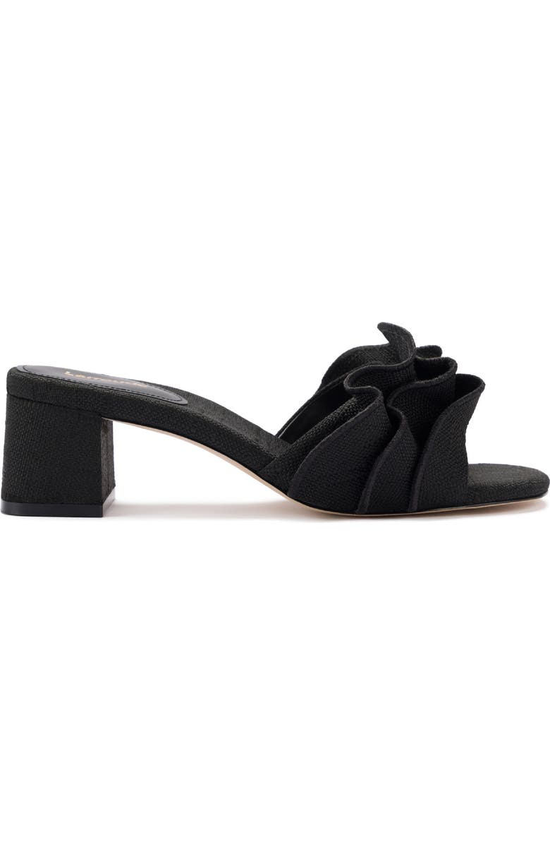 Larroudé Brigite Ruffle Raffia Sandal, Alternate, color,