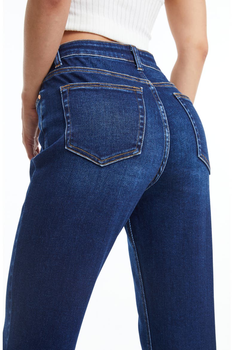 High Waist Raw Hem Ankle Straight Leg Jeans, Alternate, color, ULTRAMARINE