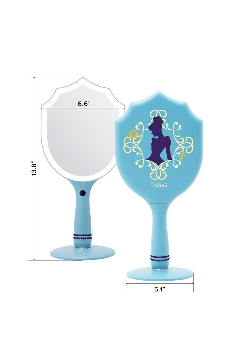 Cinderella LED Handheld Mirror with Magnetic Standing Base, Alternate, color, Blue
