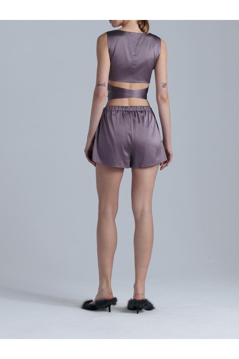 Persephone Silk Shorts, Alternate, color, Noble Purple
