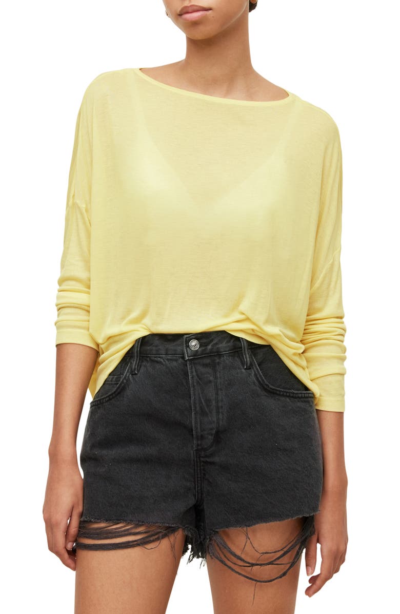 AllSaints Francesco Rita Long Sleeve Top, Main, color, 