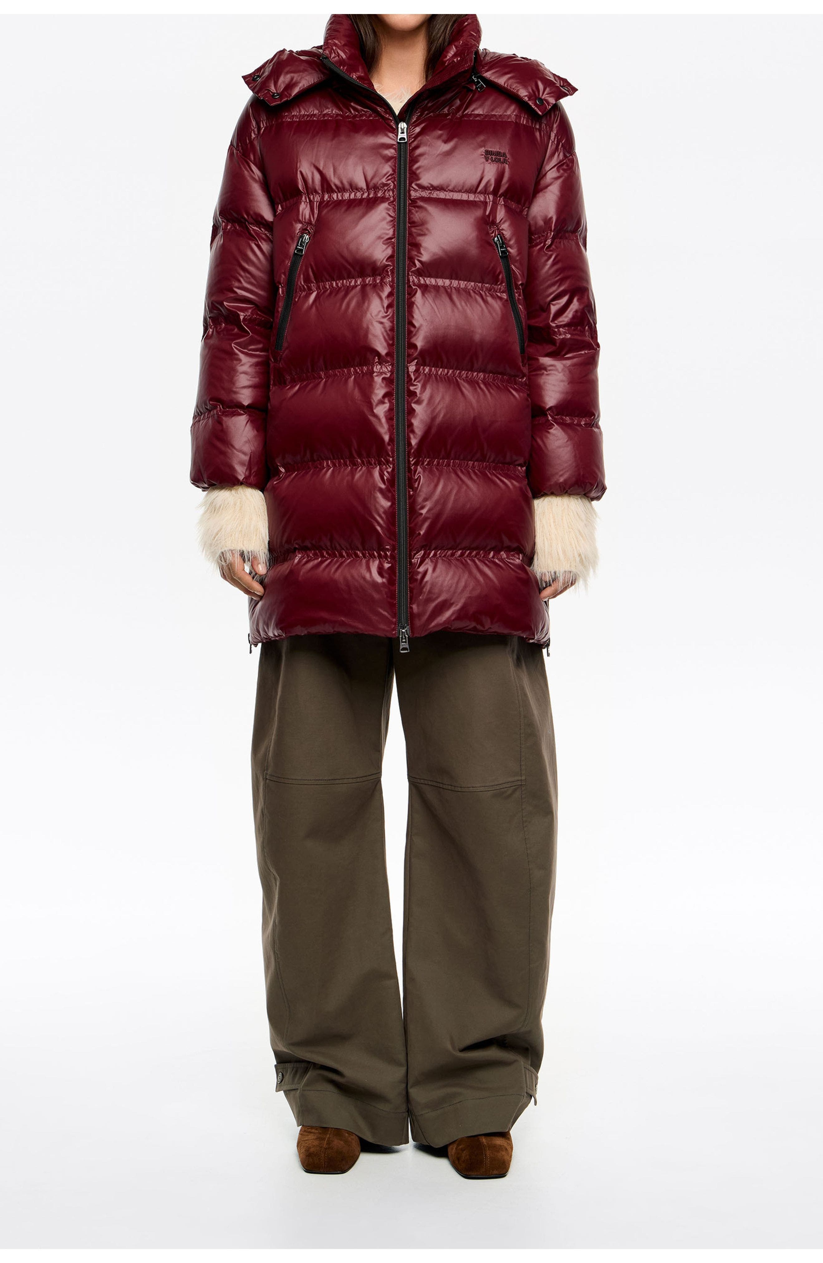 A-Line Down Jacket With Detachable Hood - image 3