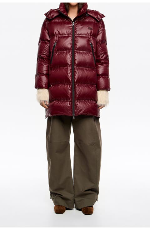 A-Line Down Jacket With Detachable Hood