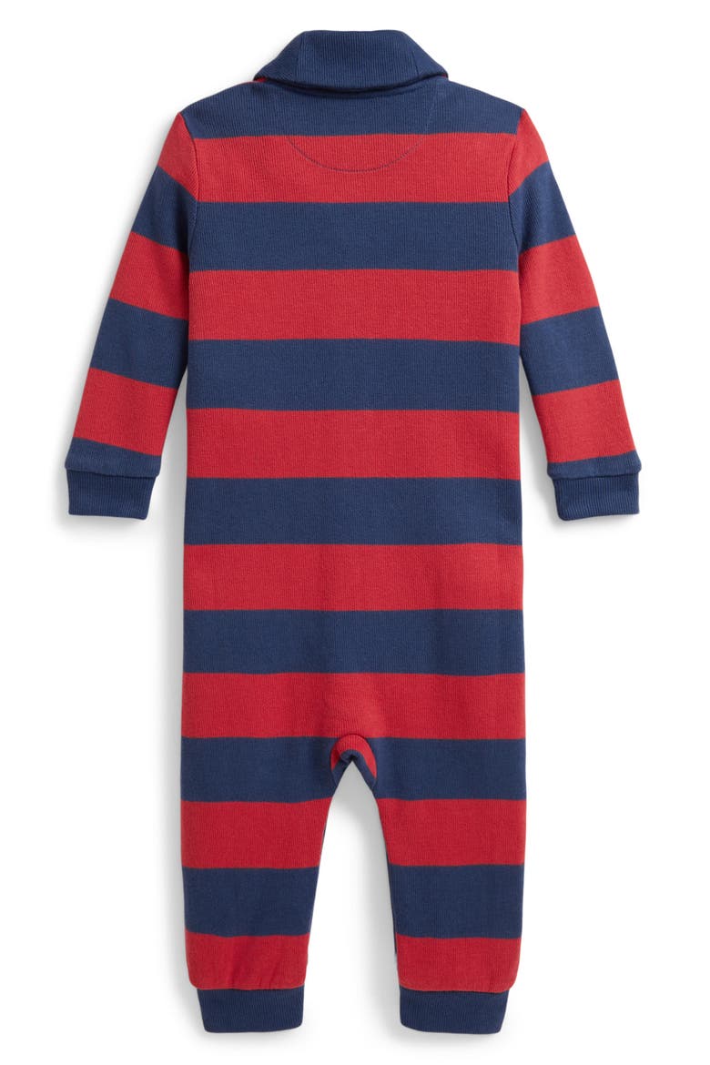 Kids' Striped Estate Rib Coverall, Alternate, color, POST RED MULTI