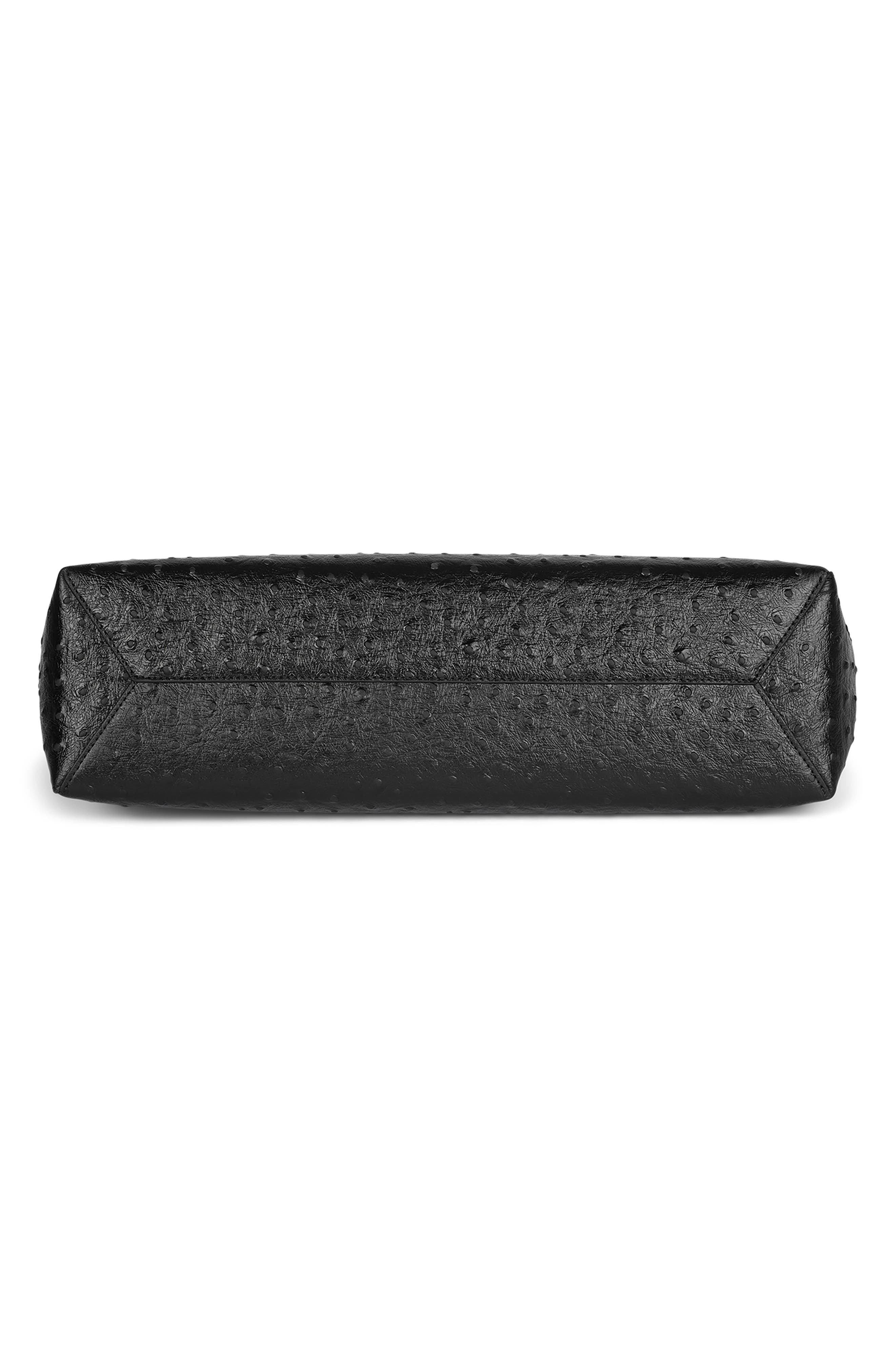 Jeffrey Campbell Toolbox Leather Clutch, Alternate, color, Black Ostrich