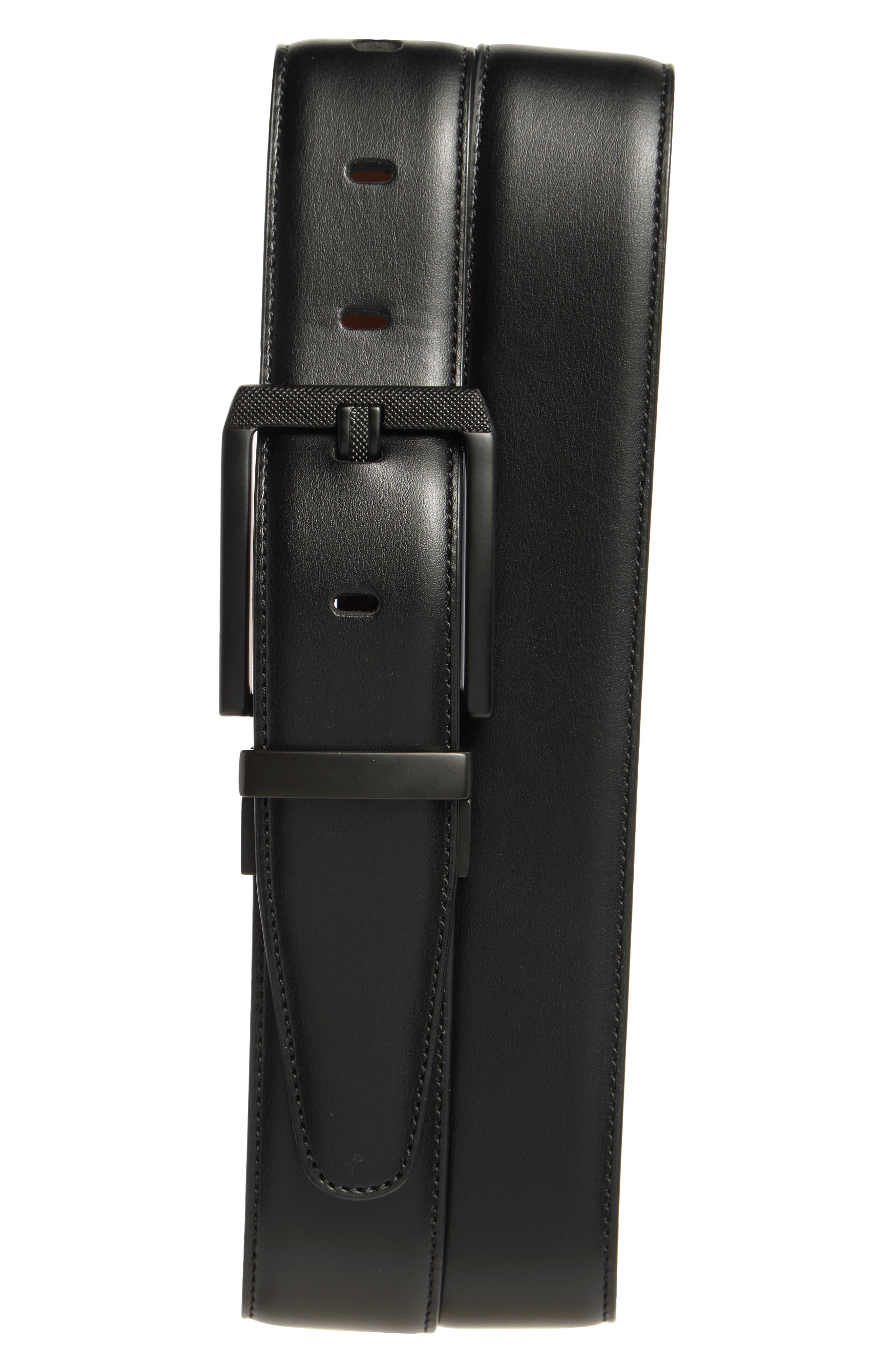 Original Penguin Feather Edge Leather belt