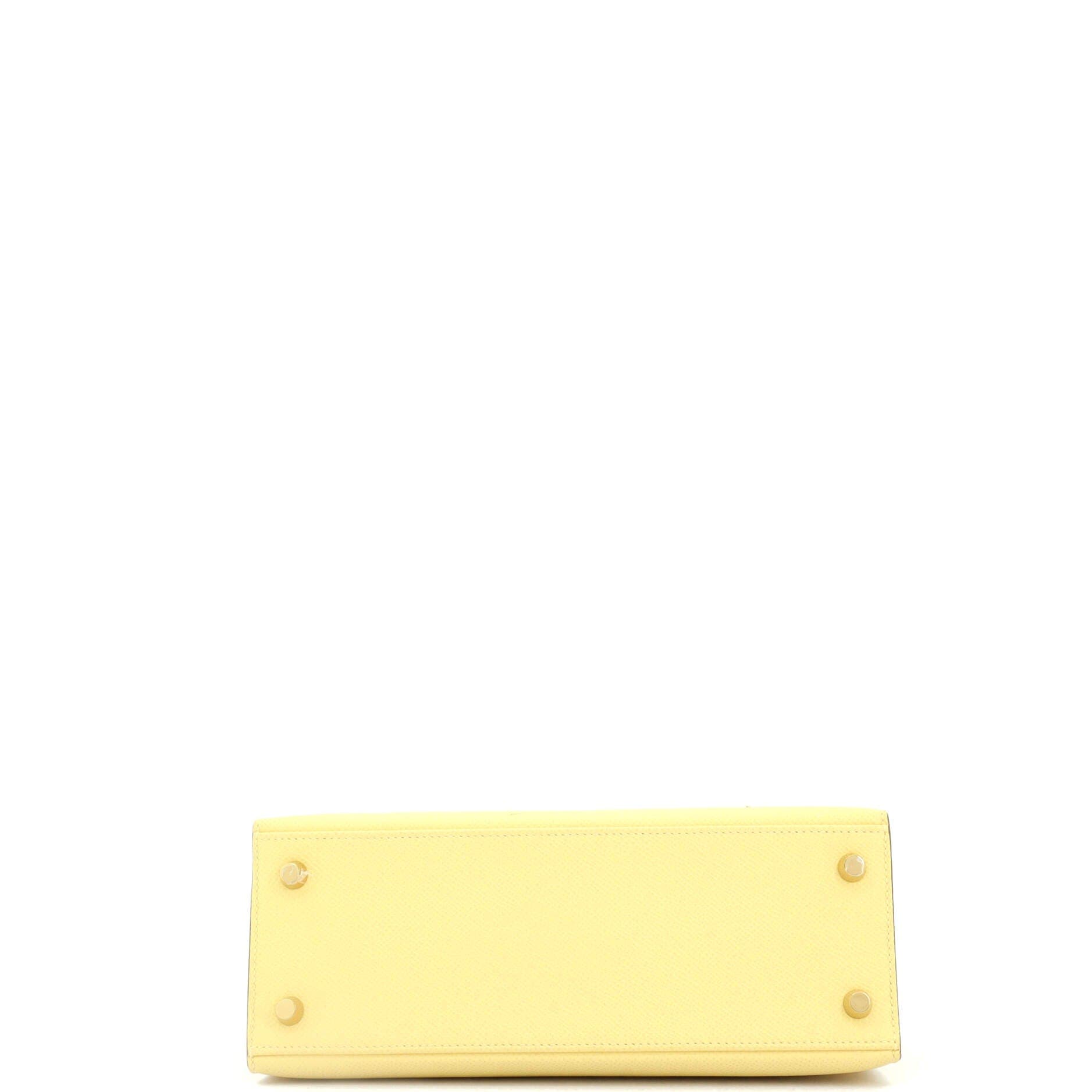 Pre-Owned Hermes Kelly Handbag Yellow Epsom with Gold Hardware 25, Alternate, color, Jaune Poussin