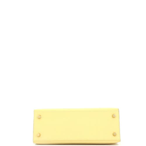 Pre-owned Hermes Hermes Kelly Handbag Yellow Epsom With Gold Hardware 25