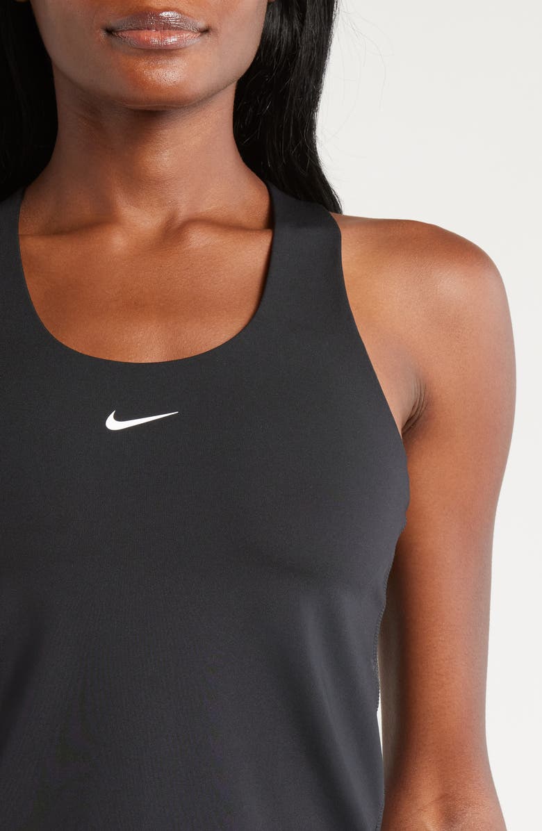 Nike Dri-FIT Swoosh Bra Racerback Tank, Alternate, color, 010 Black/ Black/ White