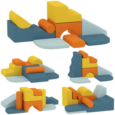 Climbing Toys, 9-Piece Indoor Soft Foam Climbing Blocks Set with Removable Cover, Foam Play Equipment for Climbing, Motor Skills, Multicolored