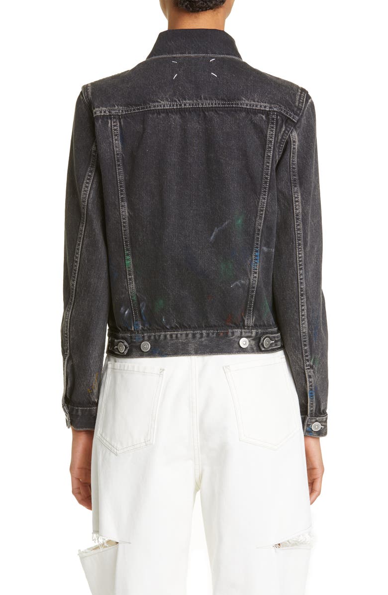Maison Margiela Paint Splatter Denim Jacket, Alternate, color, 