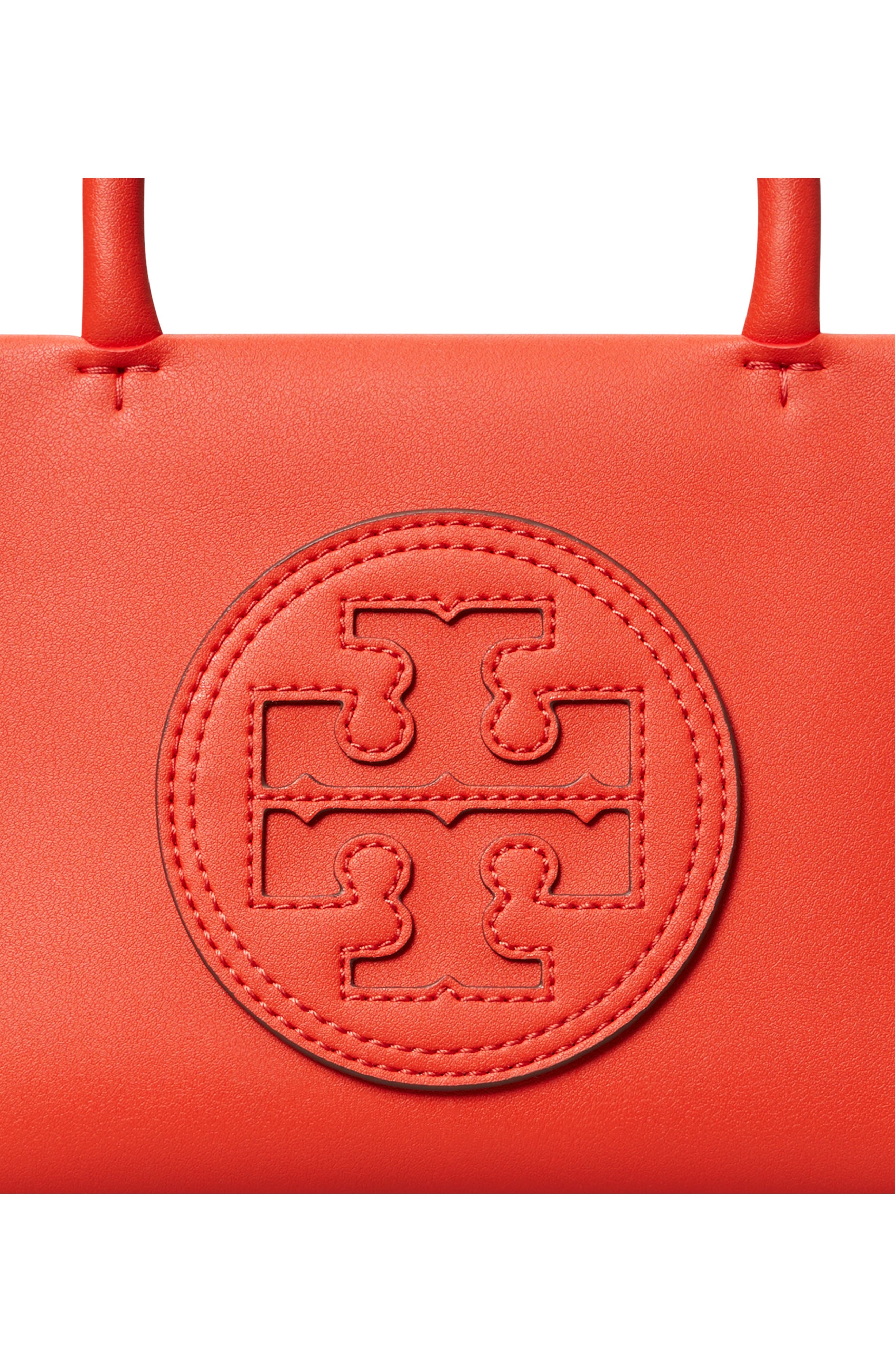 Tory Burch Mini Ella Bio Tote, Alternate, color, Poppy Red