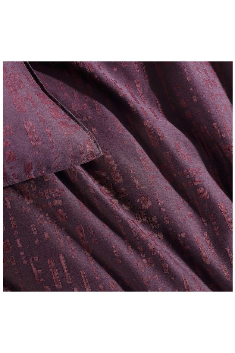 Linear Circuit Cotton Duvet Cover & Shams Set, Alternate, color, DARK RED