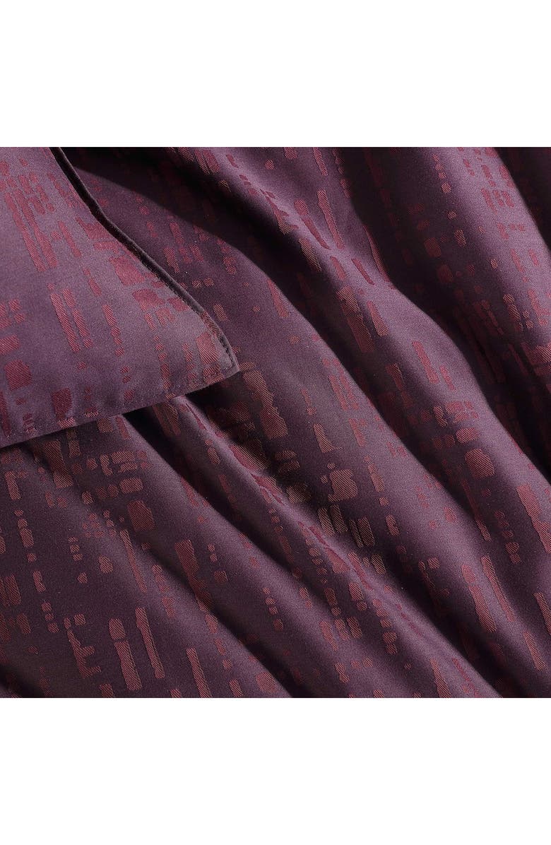 Calvin Klein Linear Circuit Cotton Duvet Cover & Shams Set, Alternate, color, Dark Red