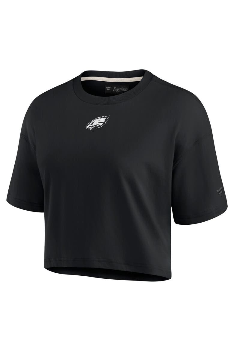 Women's Fanatics Black Philadelphia Eagles Elements Super Soft Boxy Cropped T-Shirt, Alternate, color, Black